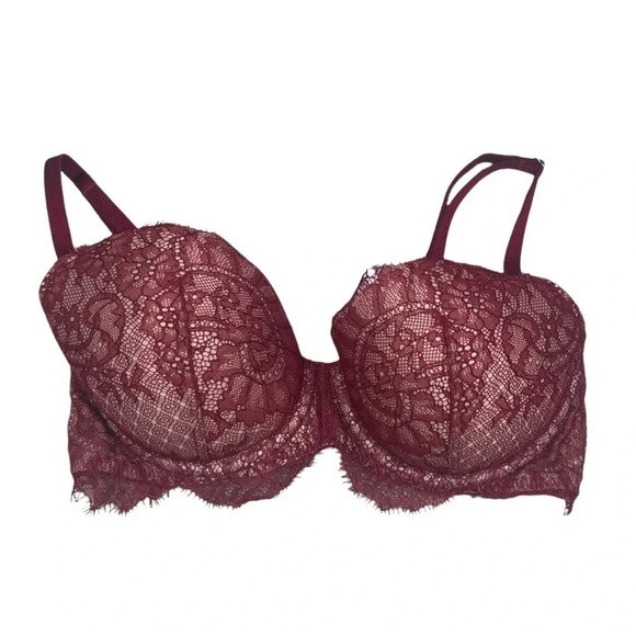 Victorias Secret  Red / Nude Lace Very Sexy
Push Up Bra 32D - Picture 1 of 5
